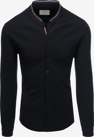 Ombre Slim fit Overhemd 'K542' in Zwart: voorkant