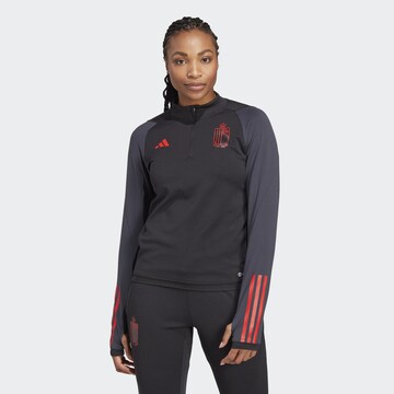 ADIDAS PERFORMANCE Athletic Sweatshirt 'Belgien Tiro 23' in Black: front