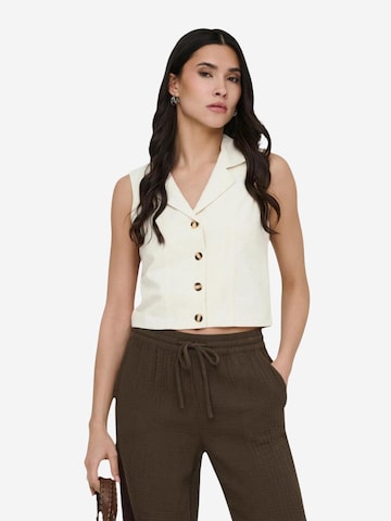 Gilet 'Jdymilan Linen S/L Waistcoat Tlr 15366390' di Jaqueline de Yong in beige: frontale