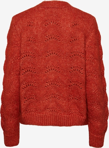 PIECES Knit Cardigan 'Bibbi' in Red