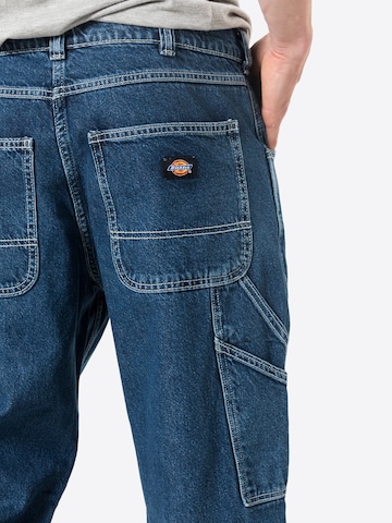 DICKIES - Loosefit Calças de ganga cargo em azul