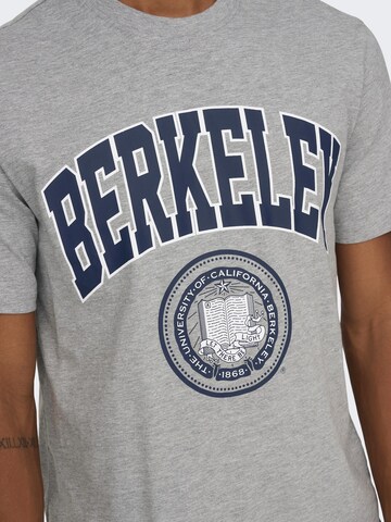 T-Shirt 'Berkeley' Only & Sons en gris