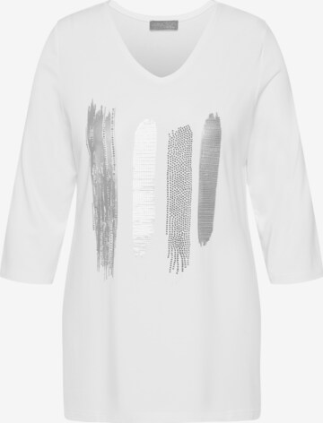 T-shirt Ulla Popken en blanc : devant