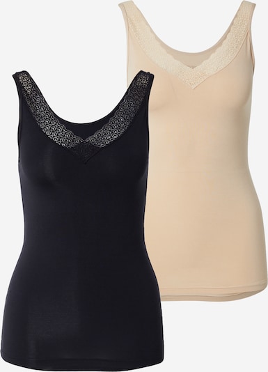 Apatiniai marškinėliai 'Feel of Modal' iš TRIUMPH, spalva – smėlio spalva / juoda, Prekių apžvalga