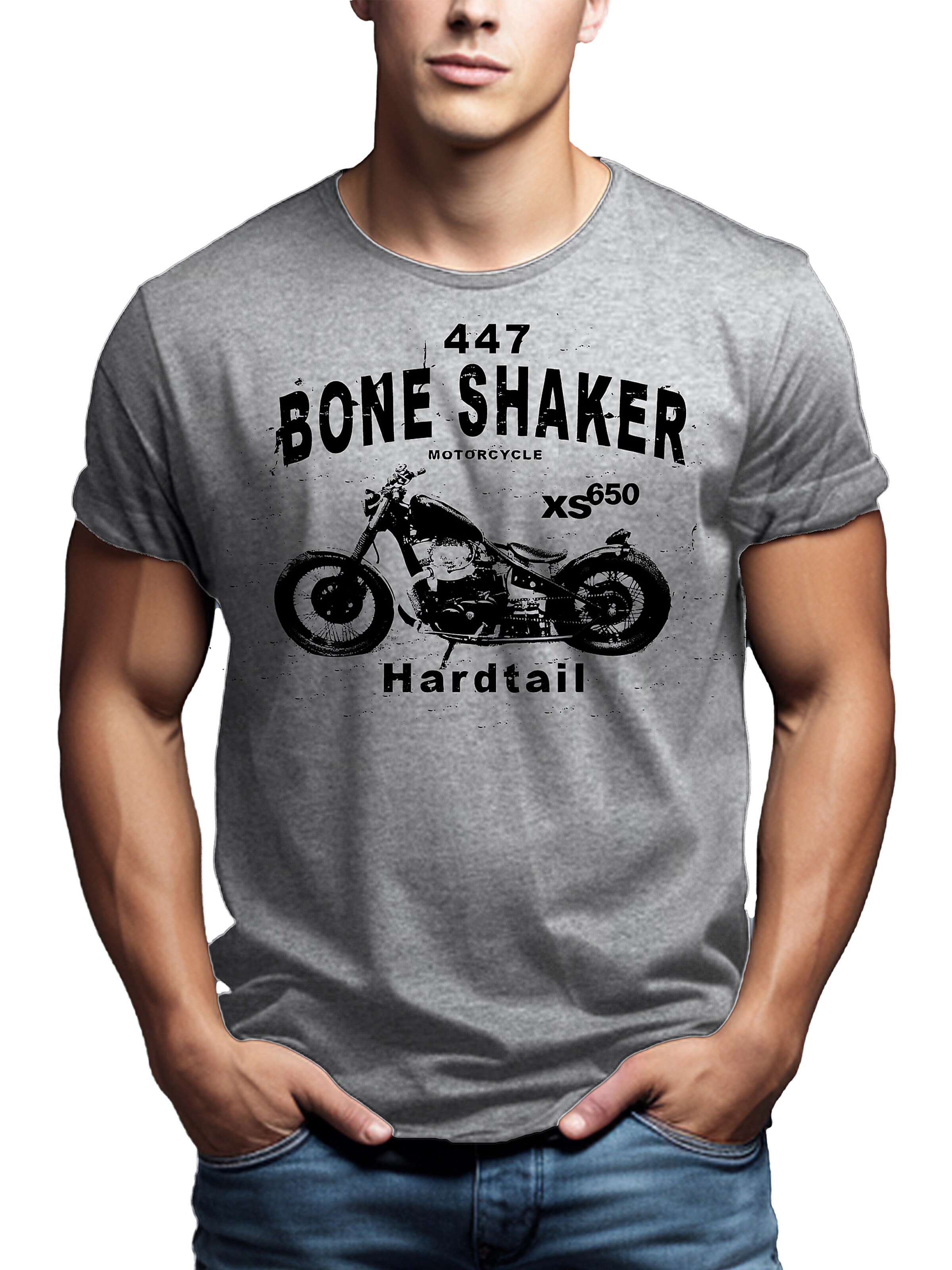 MAKAYA Shirt 'BoneShaker' in Grey