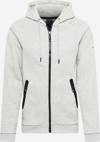 MOROTAI Athletic Zip-Up Hoodie 'Yvo Tech' in Grey: front