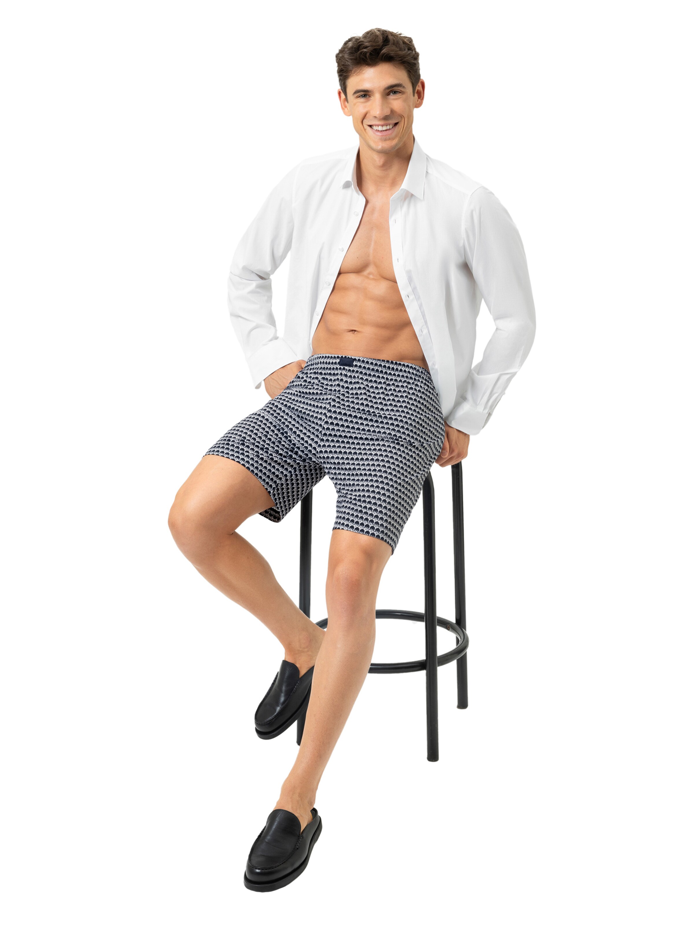 Mey Pyjamabroek 'Crane Swarm' in Blauw