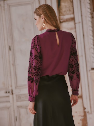 Chemisier love & roses en rose