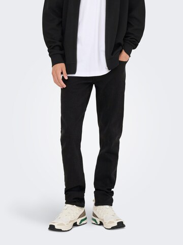 Only & Sons Slim fit Jeans 'ONSLoom' in Black: front