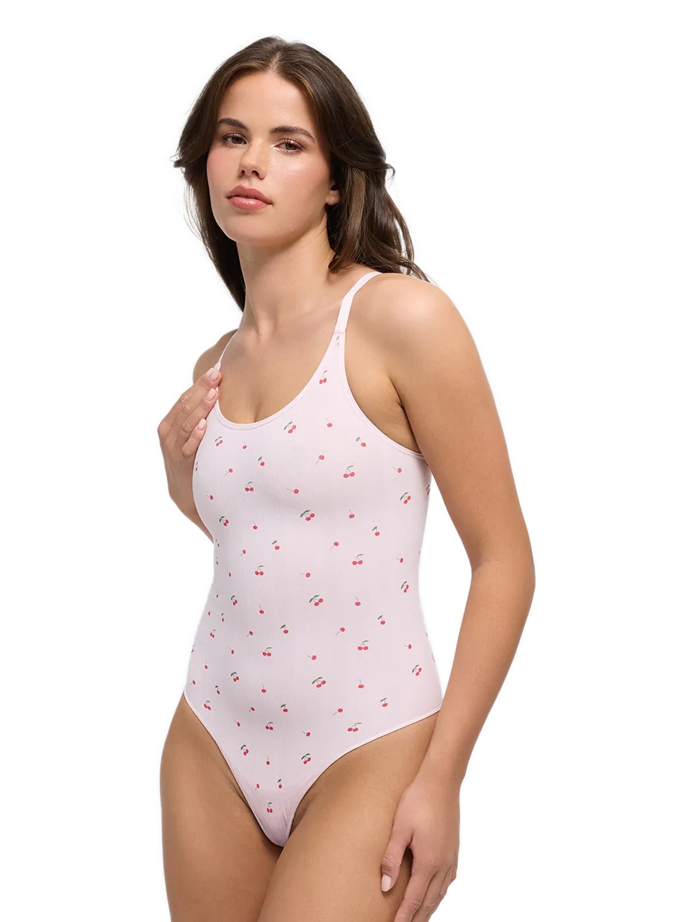 cfab - Body moldeador 'Jacquard Shapewear with String' en rosa