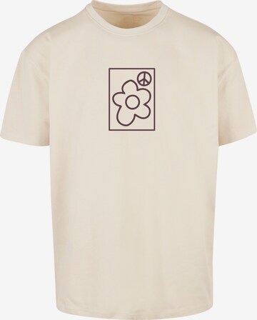 T-Shirt 'More Peace' MT Upscale en beige : devant