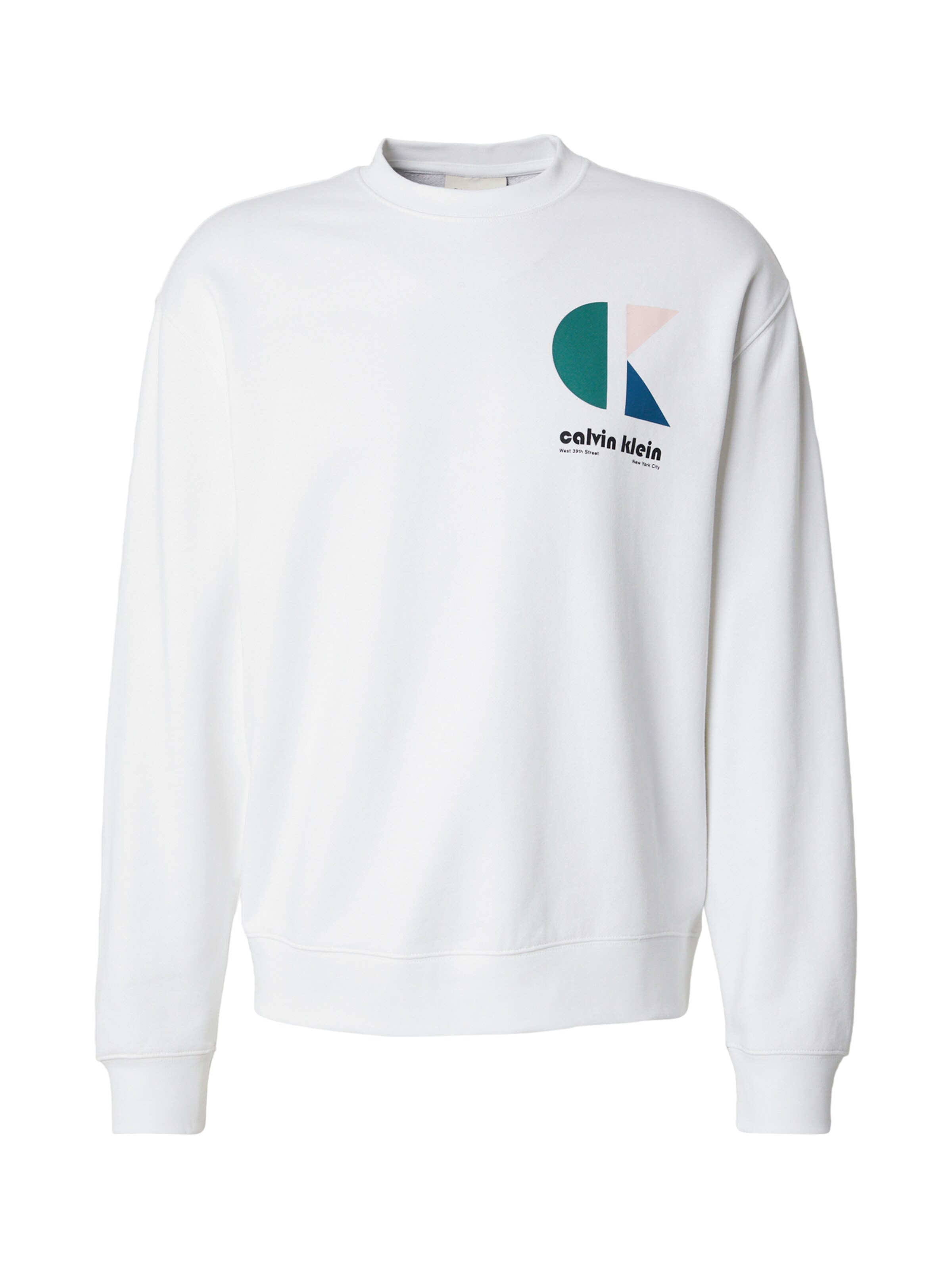 balts Calvin Klein Jeans Sportisks džemperis: no priekšpuses