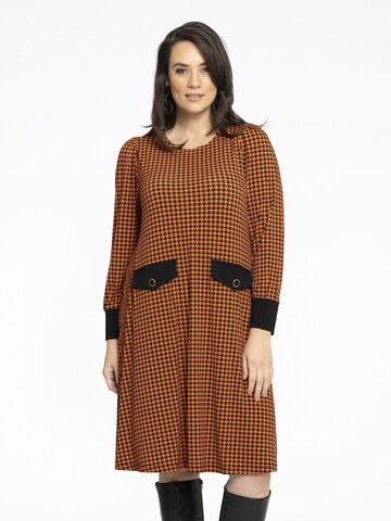 Yoek Dress in Orange: front