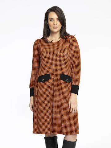 Yoek Dress in Orange: front