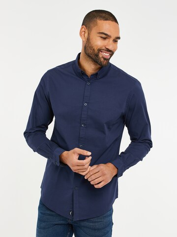 Threadbare Regular Fit Hemd 'Dapper' in Blau: Vorderseite