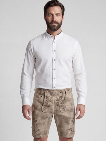 Coupe slim Chemise folklorique SPIETH & WENSKY en blanc : devant