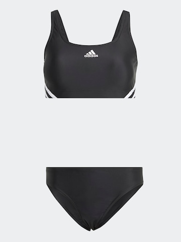 ADIDAS SPORTSWEAR Korzetová Sportovní bikiny '3-Stripes' – černá: přední strana