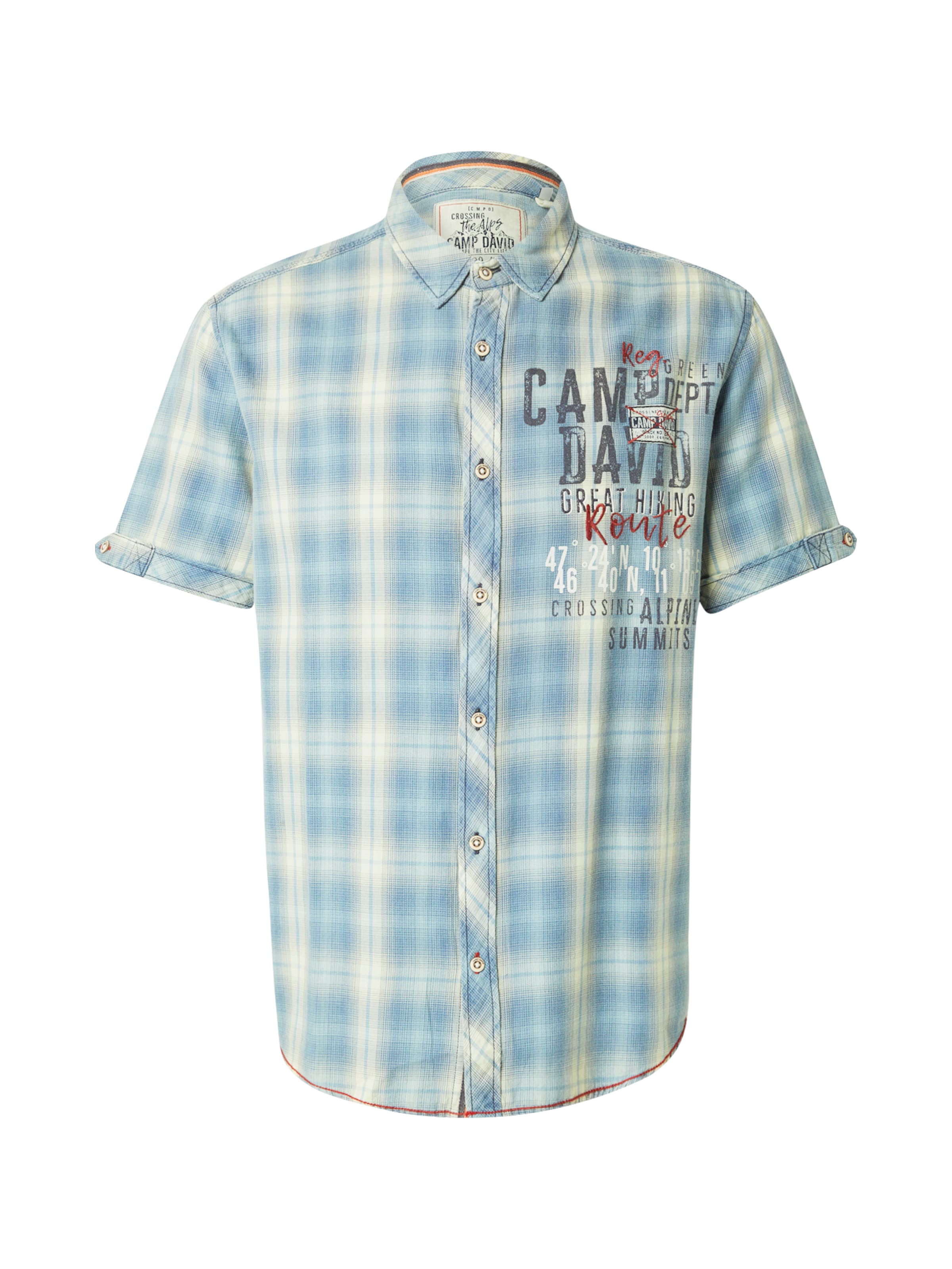 CAMP DAVID Regular fit Button Up Shirt in Blue: front