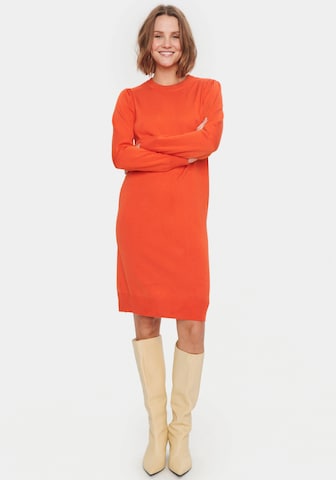 SAINT TROPEZ Knitted dress in Orange: front