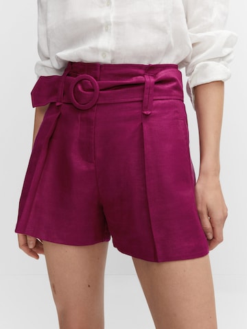 MANGO Normalny krój Spodnie w kant 'CECILE' w kolorze różowy