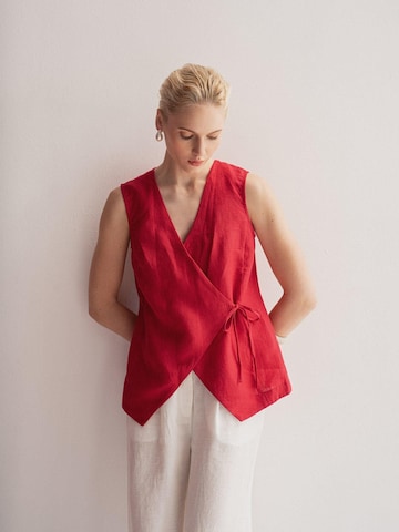 AmourLinen Top 'Blanca' in Pink: front