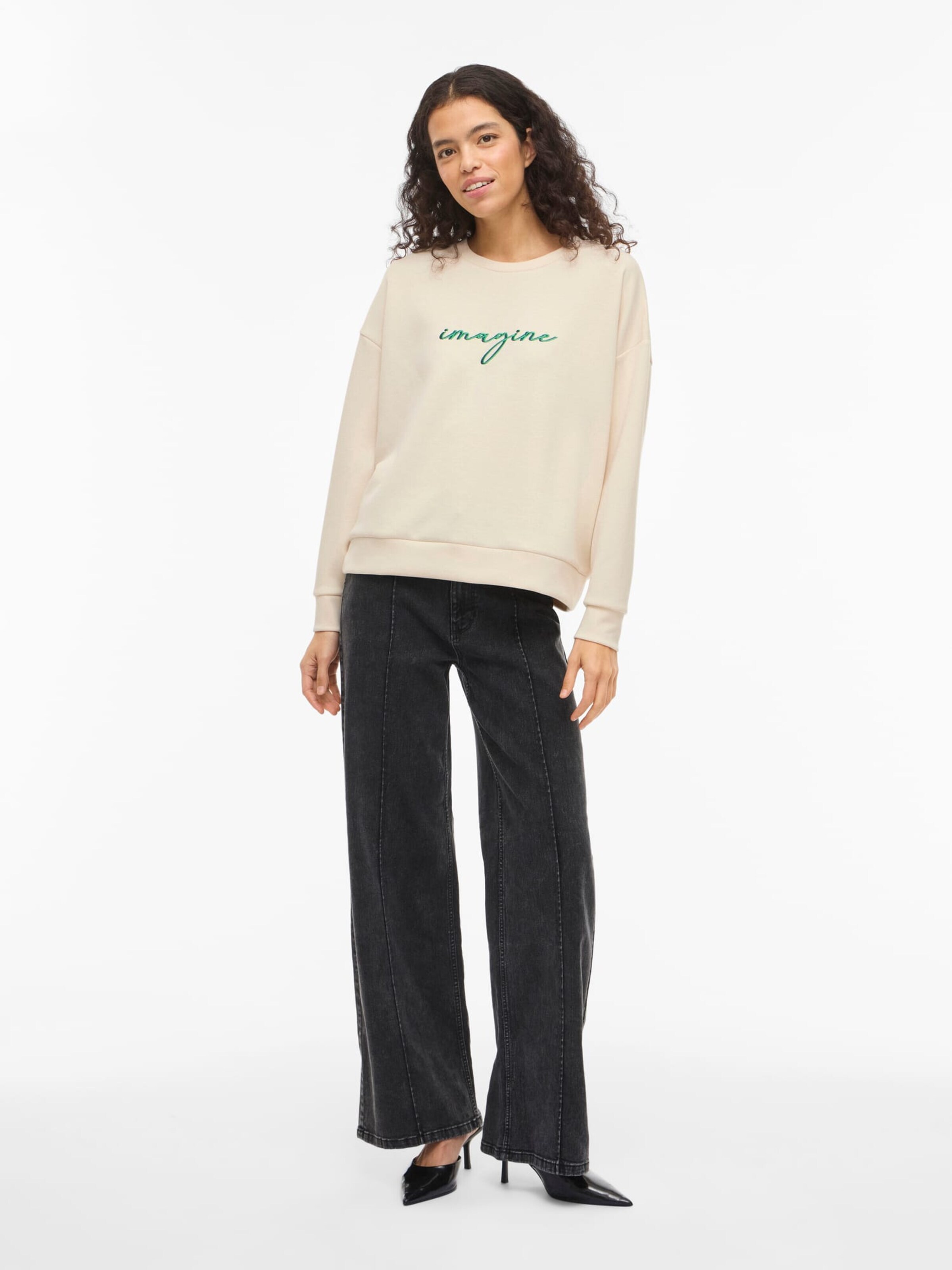 VILA Sweatshirt 'Siffi' in Beige