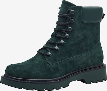 Tamaris Lace-Up Ankle Boots in Green: front