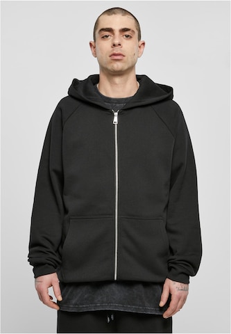 9N1M SENSE Zip-Up Hoodie in Black: front