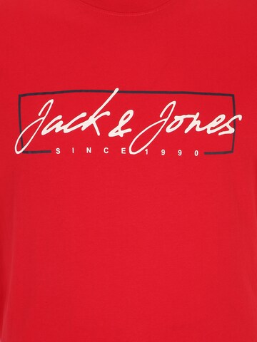 Jack & Jones Plus Μπλουζάκι 'ZURI' σε κόκκινο
