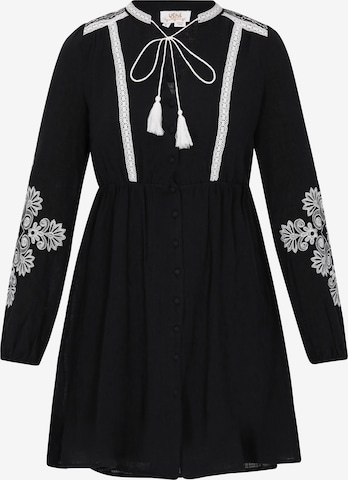 usha FESTIVAL - Vestido camisero 'Spring Summer' en negro: frente