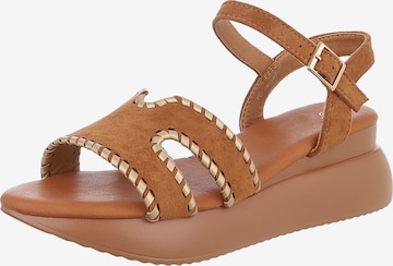 Ital-Design Sandale in Braun: Vorderseite