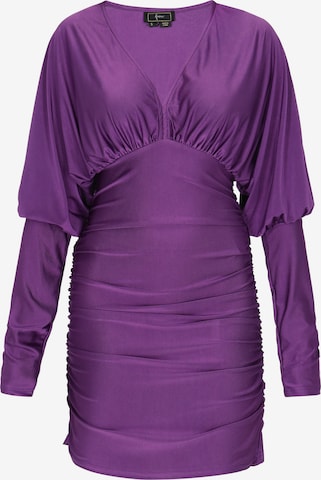 Robe de cocktail faina en violet : devant