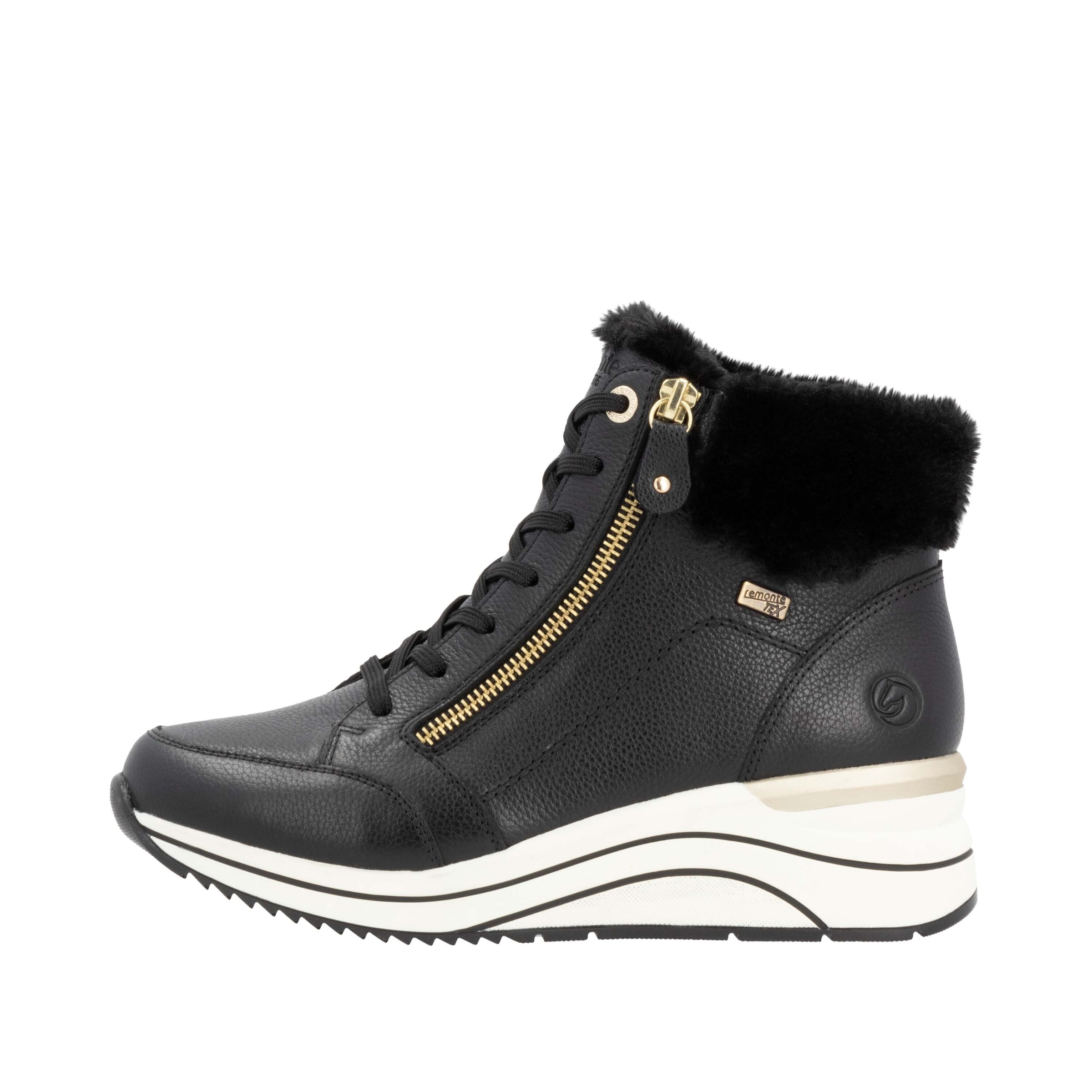 REMONTE Ботинки на шнуровке в Черный