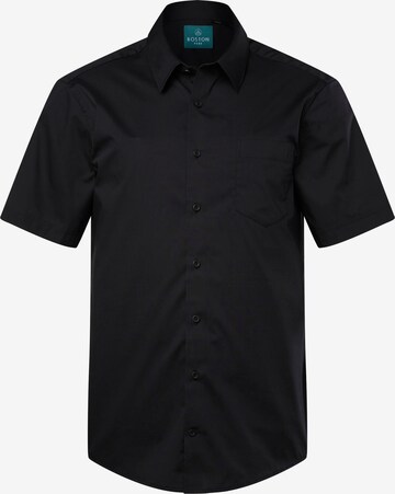 Boston Park Button Up Shirt in Black: front