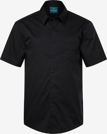 Boston Park Regular fit Button Up Shirt in Black: front