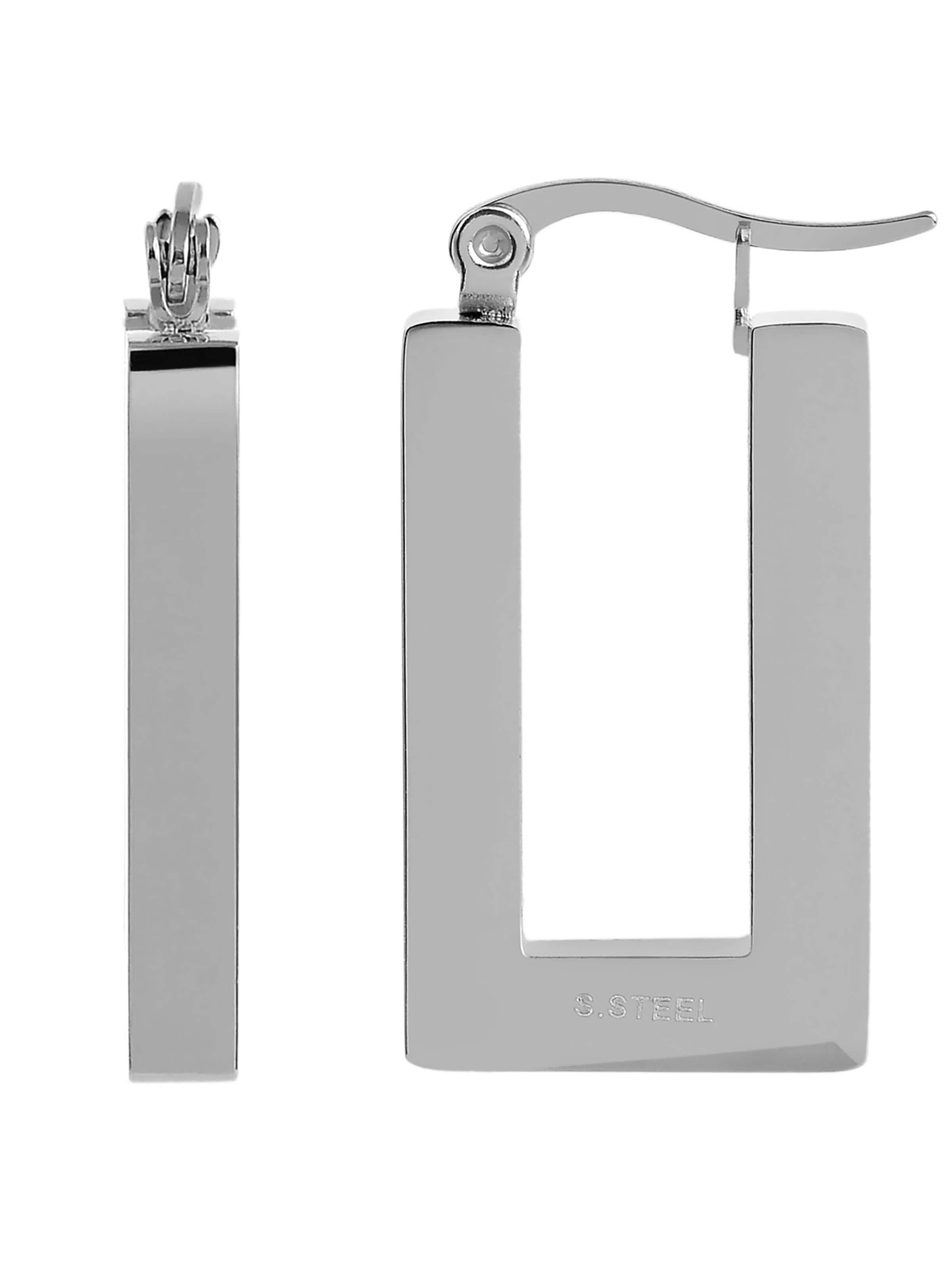Akzent Earrings 'aus Edelstahl, eckig' in Silver