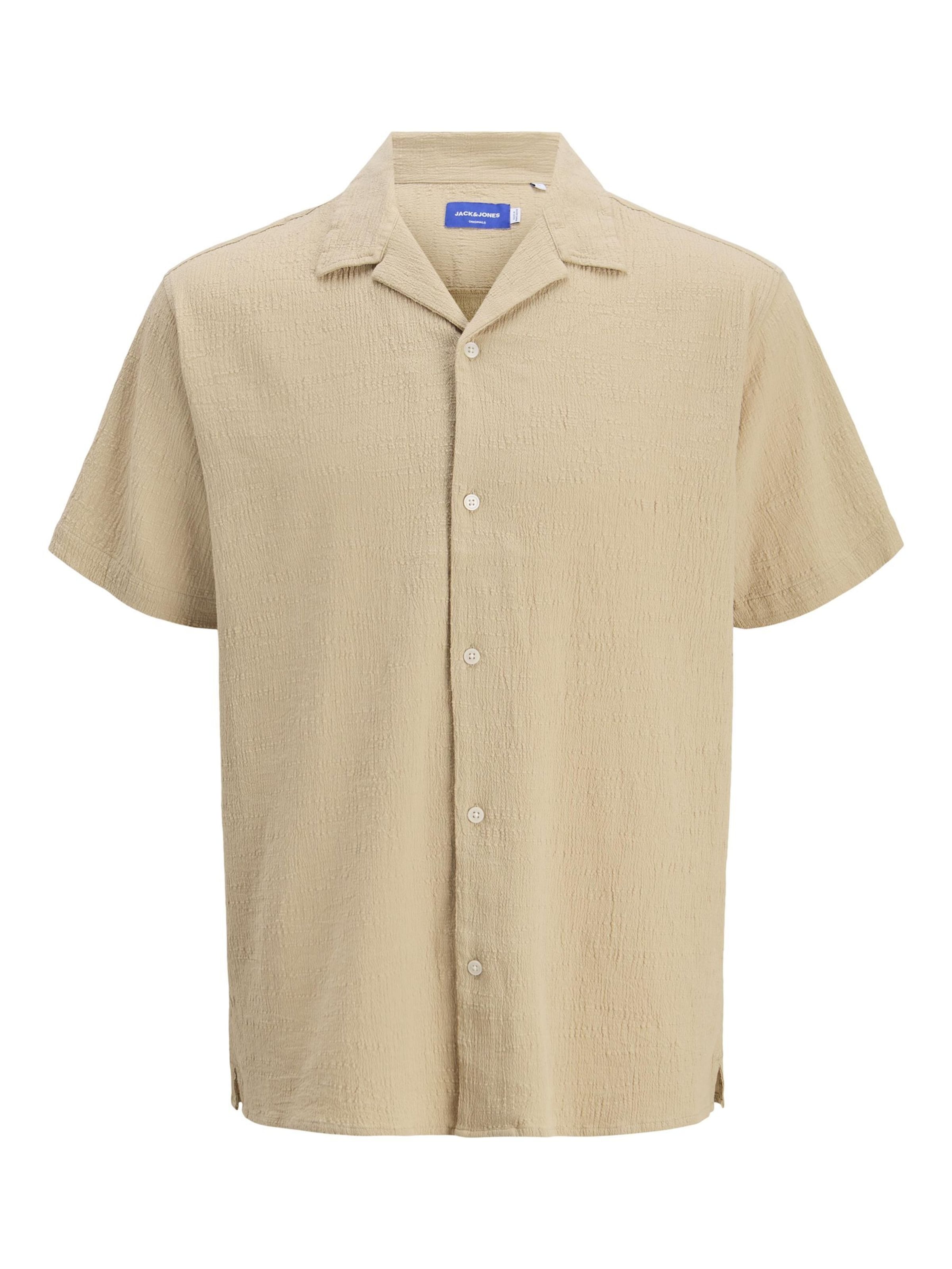 JACK & JONES Comfort fit Overhemd 'JORLuke' in Beige: voorkant