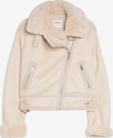 Bershka Přechodná bunda – béžová: přední strana