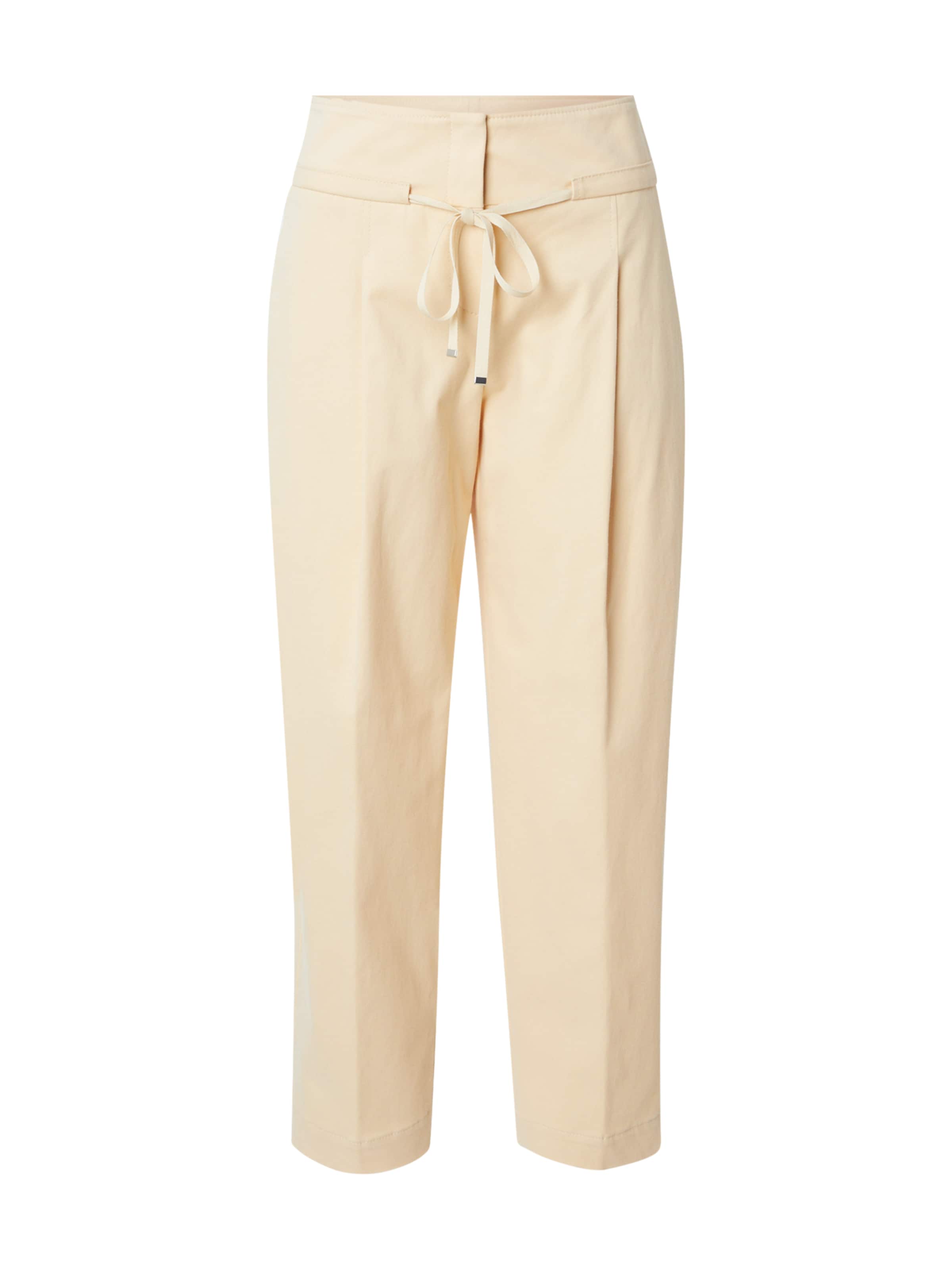 BOSS Regular Pleat-Front Pants 'Takane1' in Beige: front