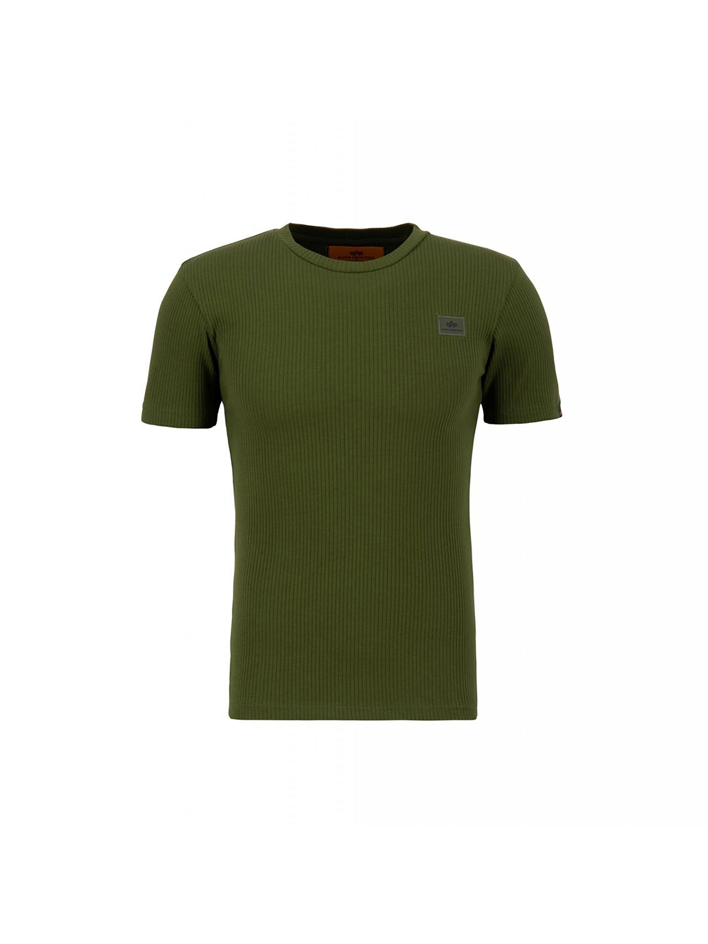 ALPHA INDUSTRIES Shirt 'X-Fit Rib' in Green: front