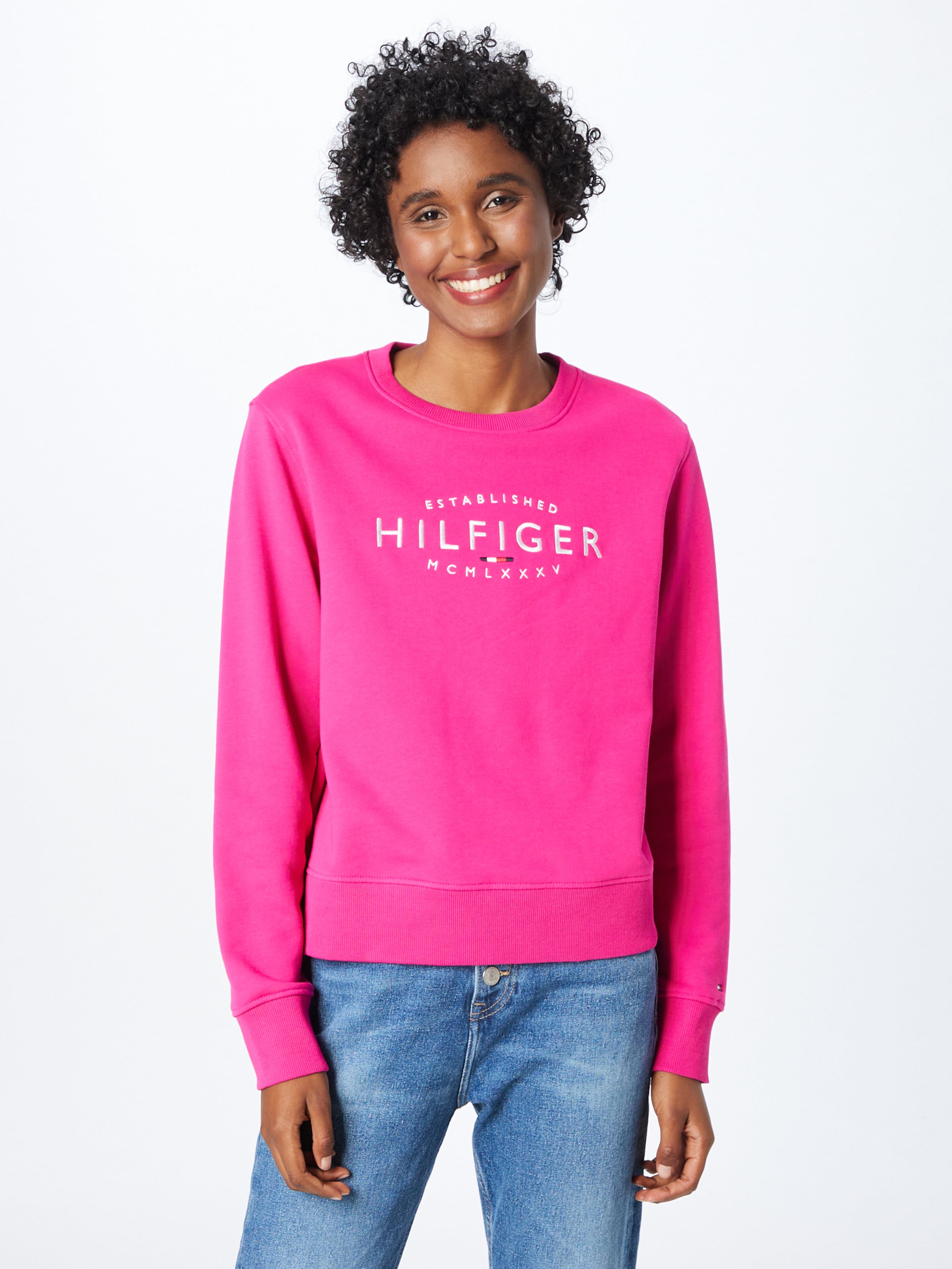 Pink tommy hilfiger sweatshirt sale
