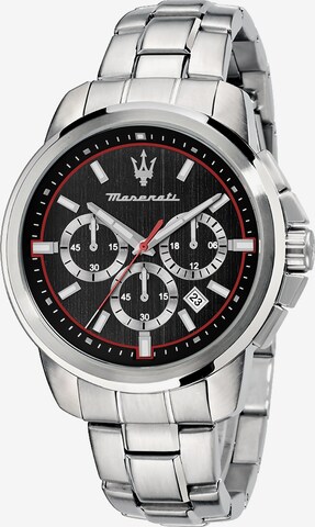 Maserati Analog Watch 'SUCCESSO' in Silver: front