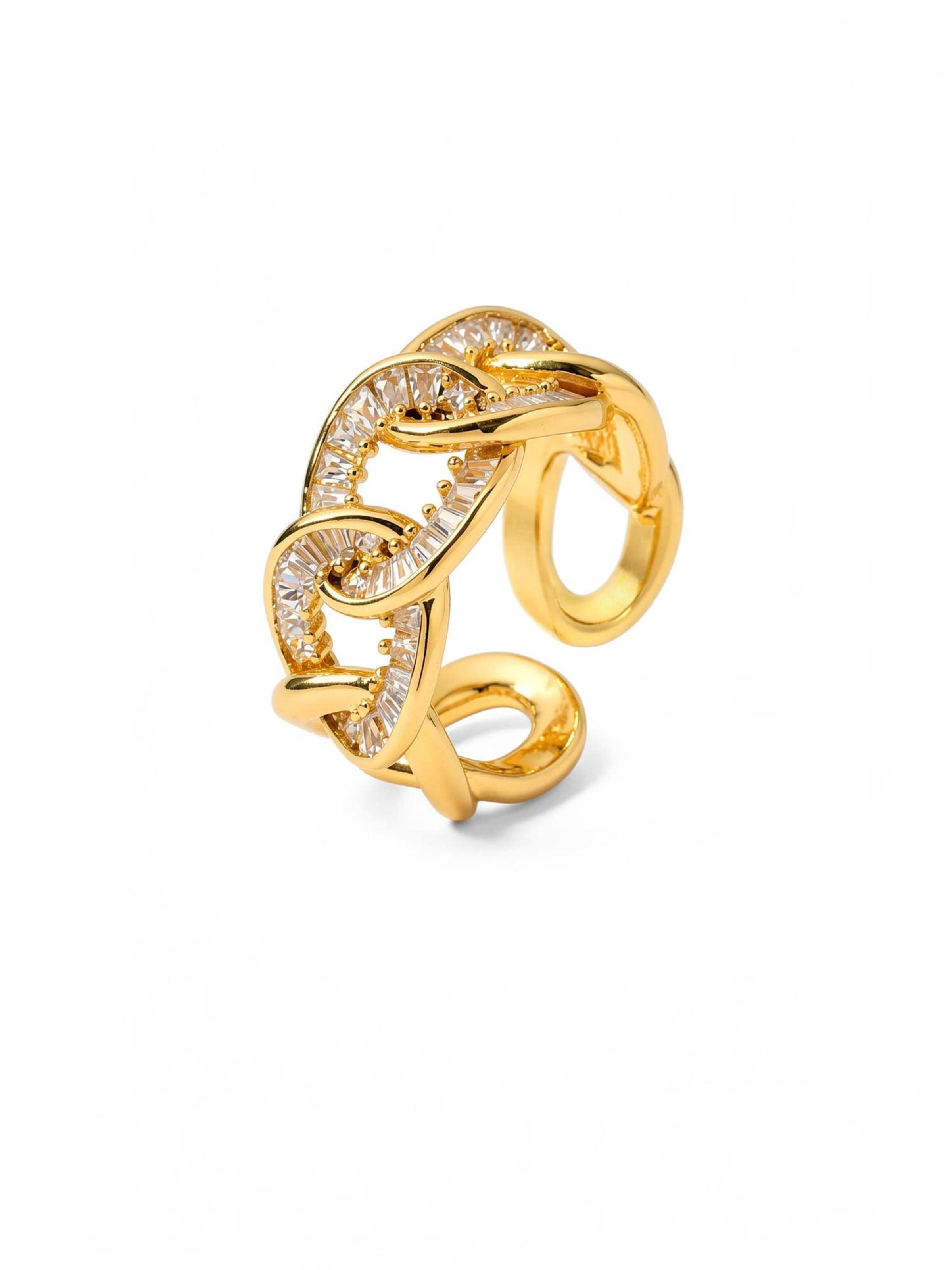 Nemomatheo Ring 'Twist Shine'‌‌‌‌‌ in Gold: Vorderseite