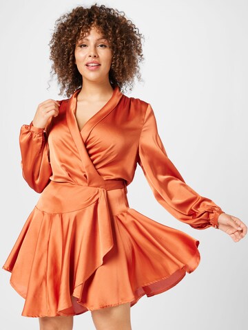 Nasty Gal Plus Sukienka w kolorze pomarańczowy: przód