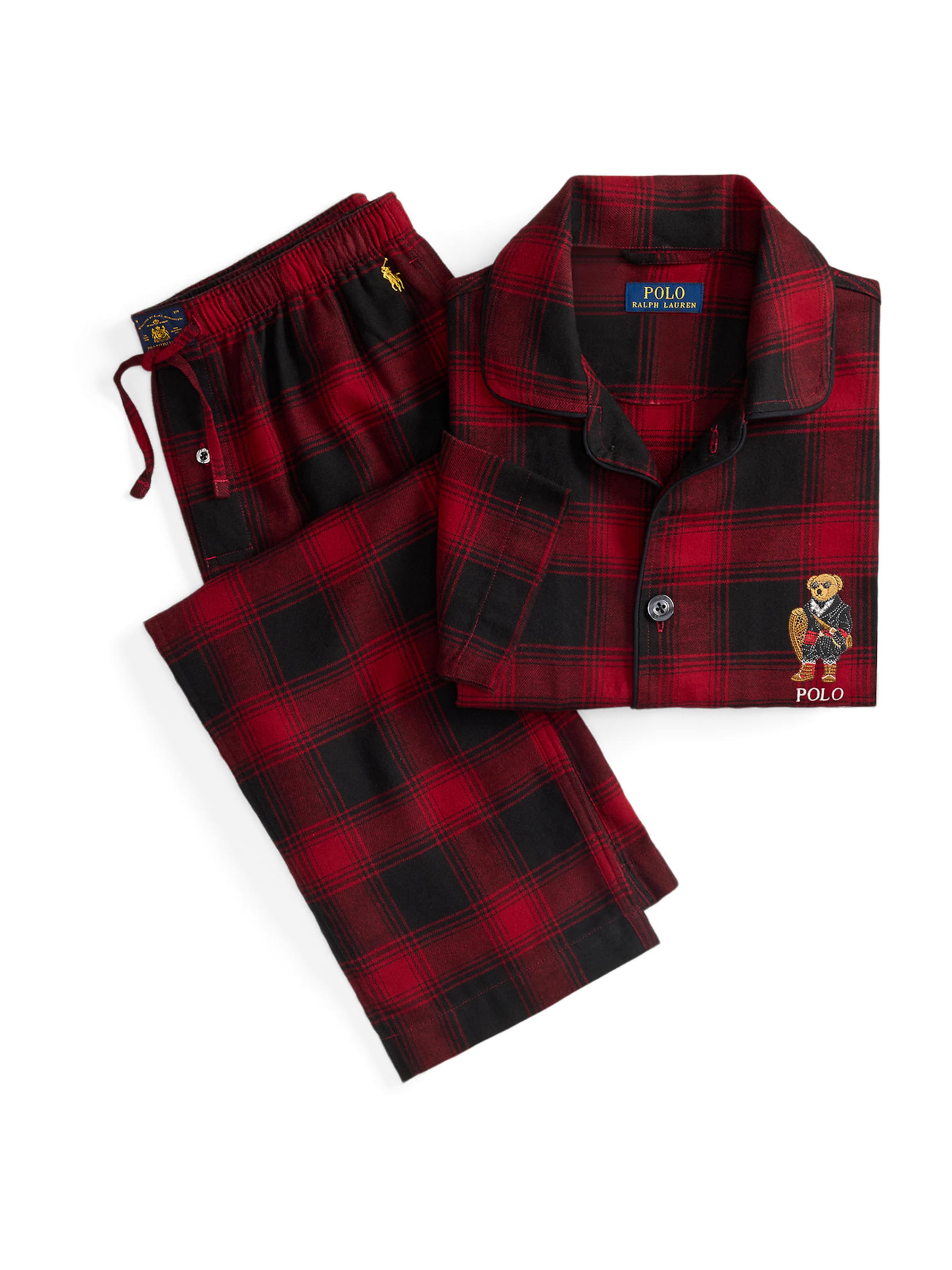 Polo Ralph Lauren - Pijama comprido em vermelho: frente