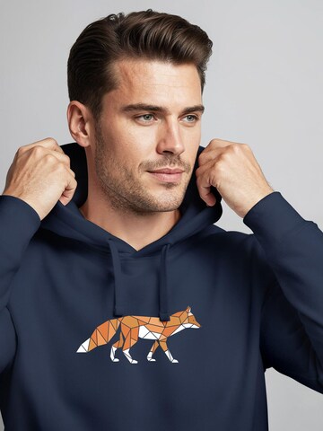 Neverless Sweatshirt 'Fuchs Polygon'‌‌‌‌‌‌ in Blau