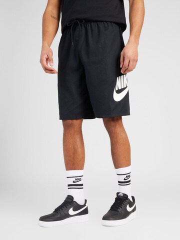 Nike Sportswear Loosefit Παντελόνι 'Club' σε μαύρο: μπροστά
