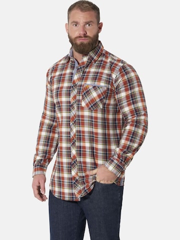 Jan Vanderstorm Comfort fit Button Up Shirt 'Ewikson' in Orange
