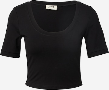 ABOUT YOU x MOGLI - Camisa 'Flora' em preto: frente
