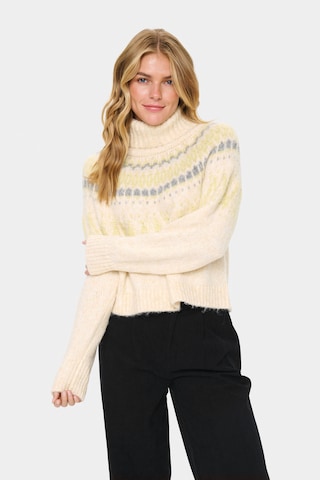 SAINT TROPEZ Trui in Beige: voorkant